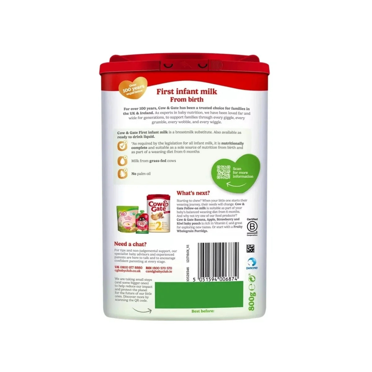 Cow & Gate 1 First Infant Milk Formula 0-6 months 800g
