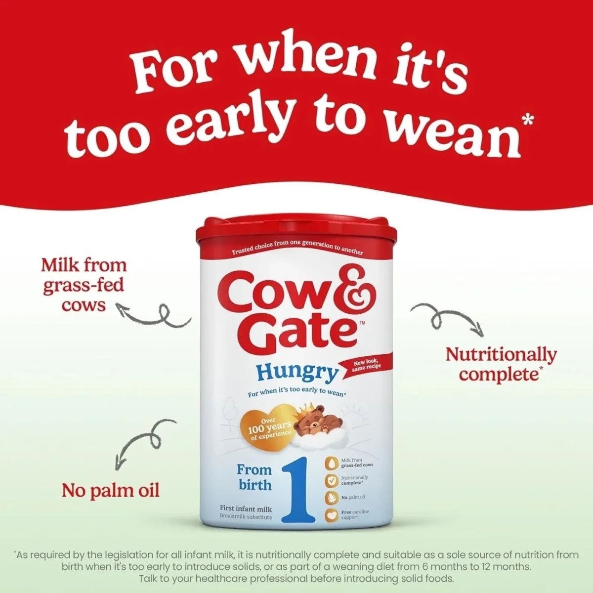 Cow & Gate 1 Hungry Baby Milk Formula 0-6 months 800g
