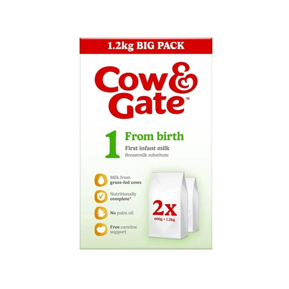 Cow & Gate 1 First Infant Milk Formula from Birth 1.2kg (2x600g)