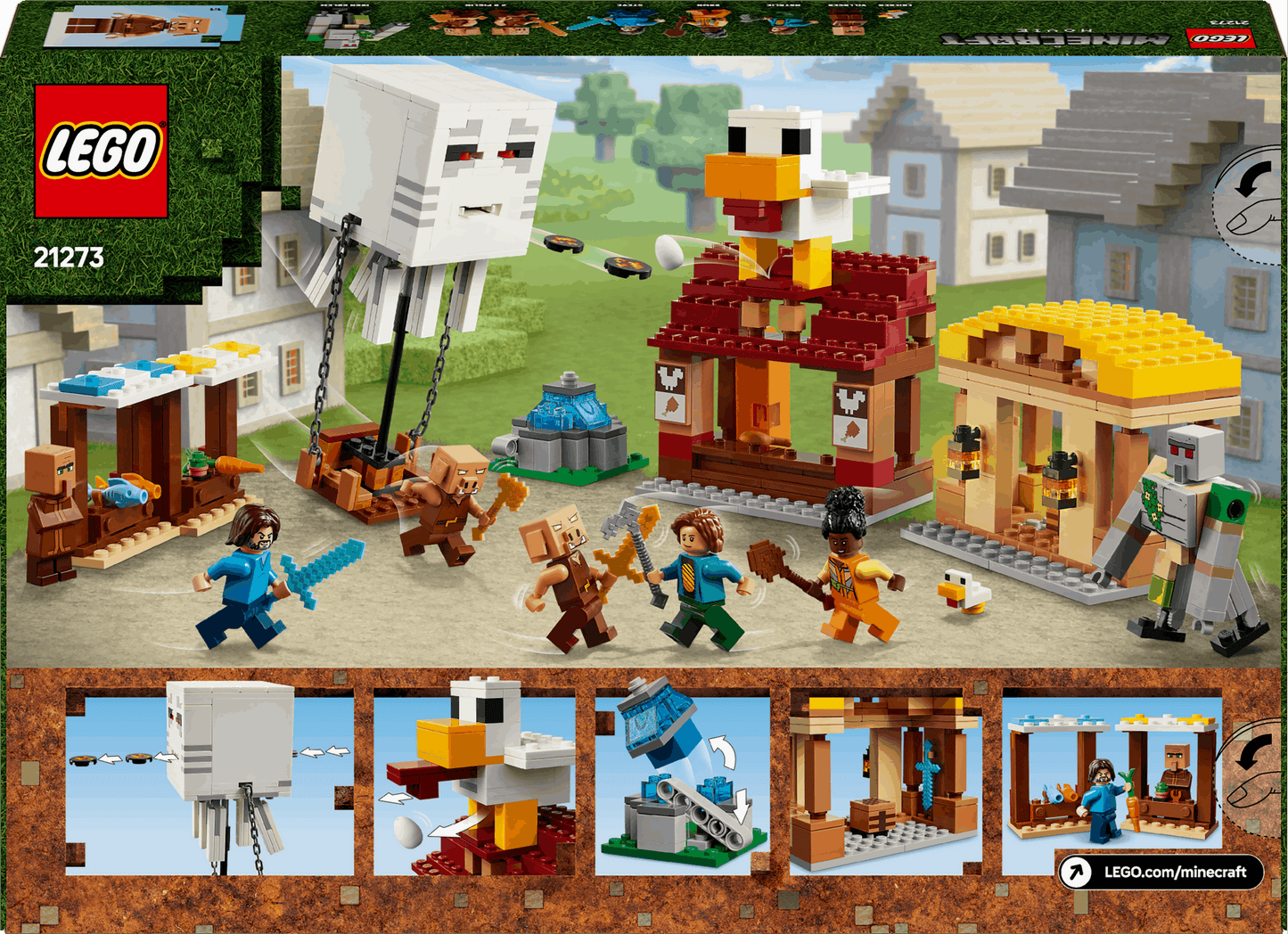 Lego Minecraft Movie 21273 The Ghast Balloon Village Attack Ages 10+