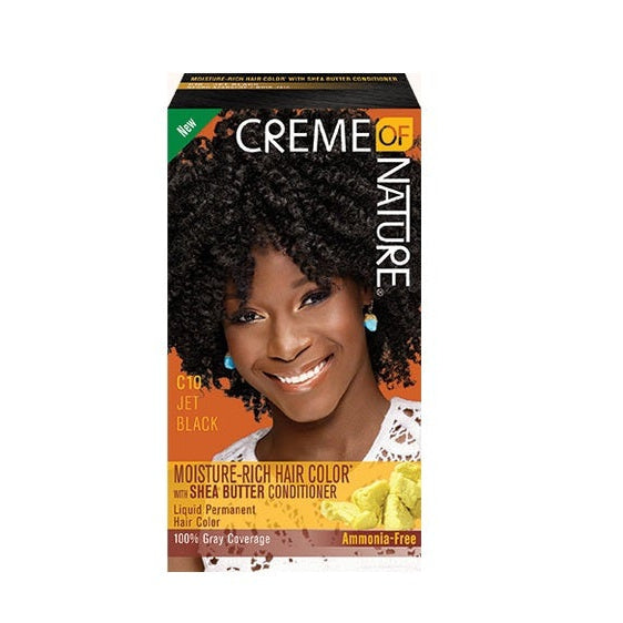 Creme of Nature Moisture Rich Hair Color Kit - For Long-Lasting, Radiant Permanent Colour & 100% Grey Coverage