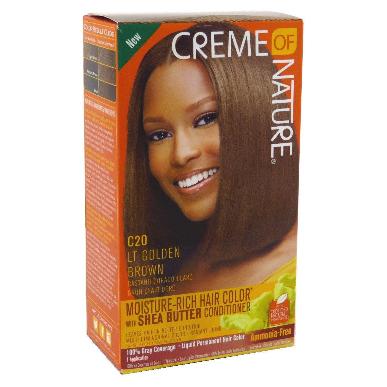 Creme of Nature Moisture Rich Hair Color Kit - For Long-Lasting, Radiant Permanent Colour & 100% Grey Coverage