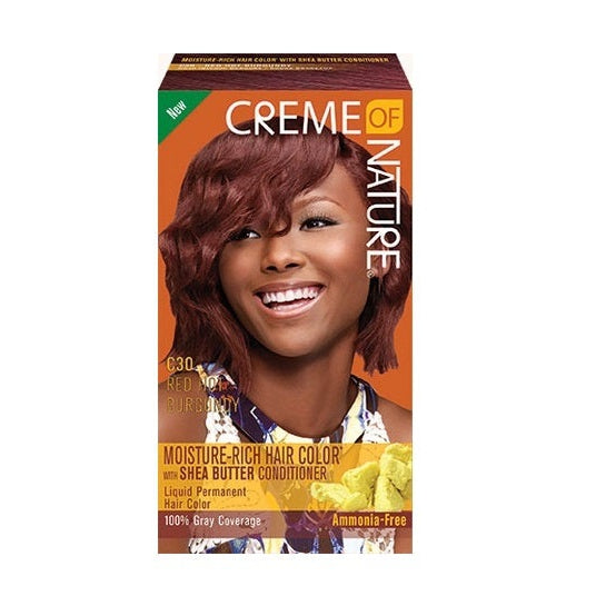 Creme of Nature Moisture Rich Hair Color Kit - For Long-Lasting, Radiant Permanent Colour & 100% Grey Coverage