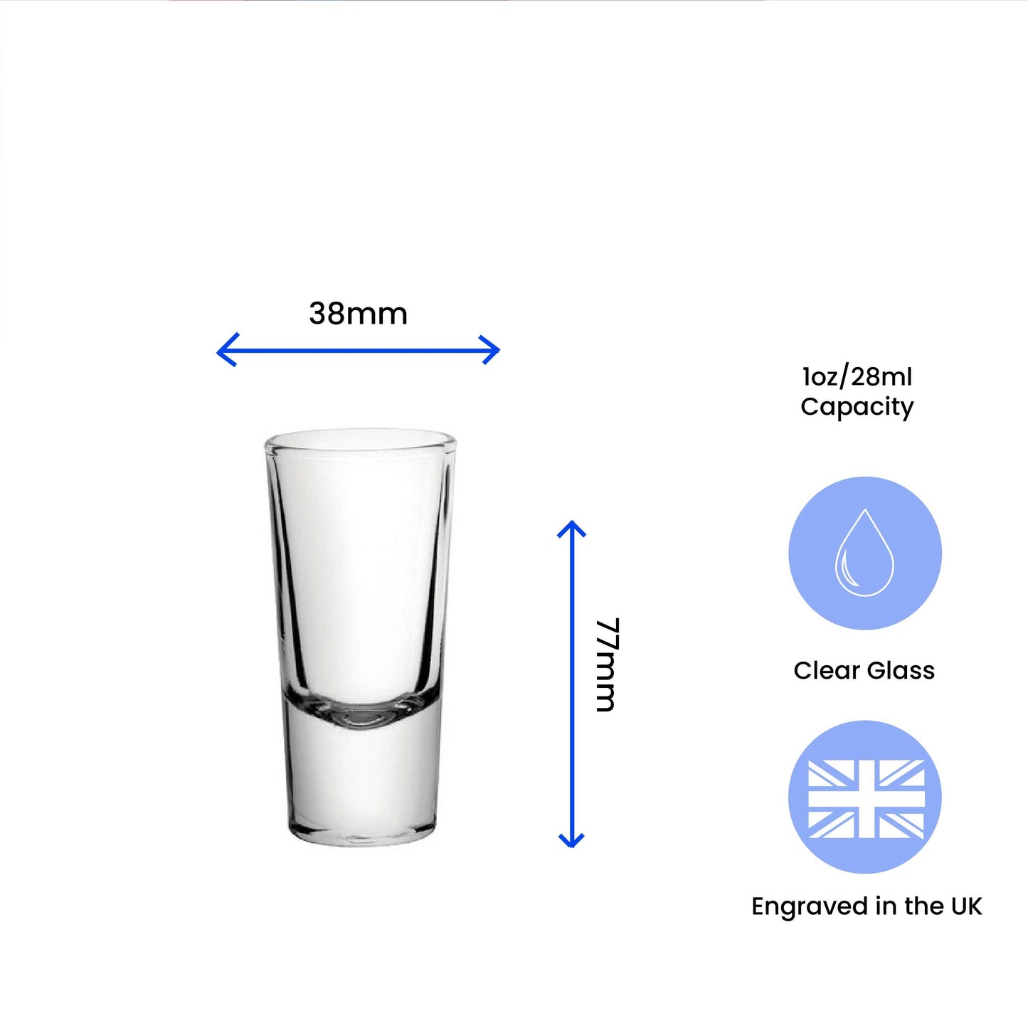 Engraved Shooter Shot Glass, 10oz/25ml, Any Message