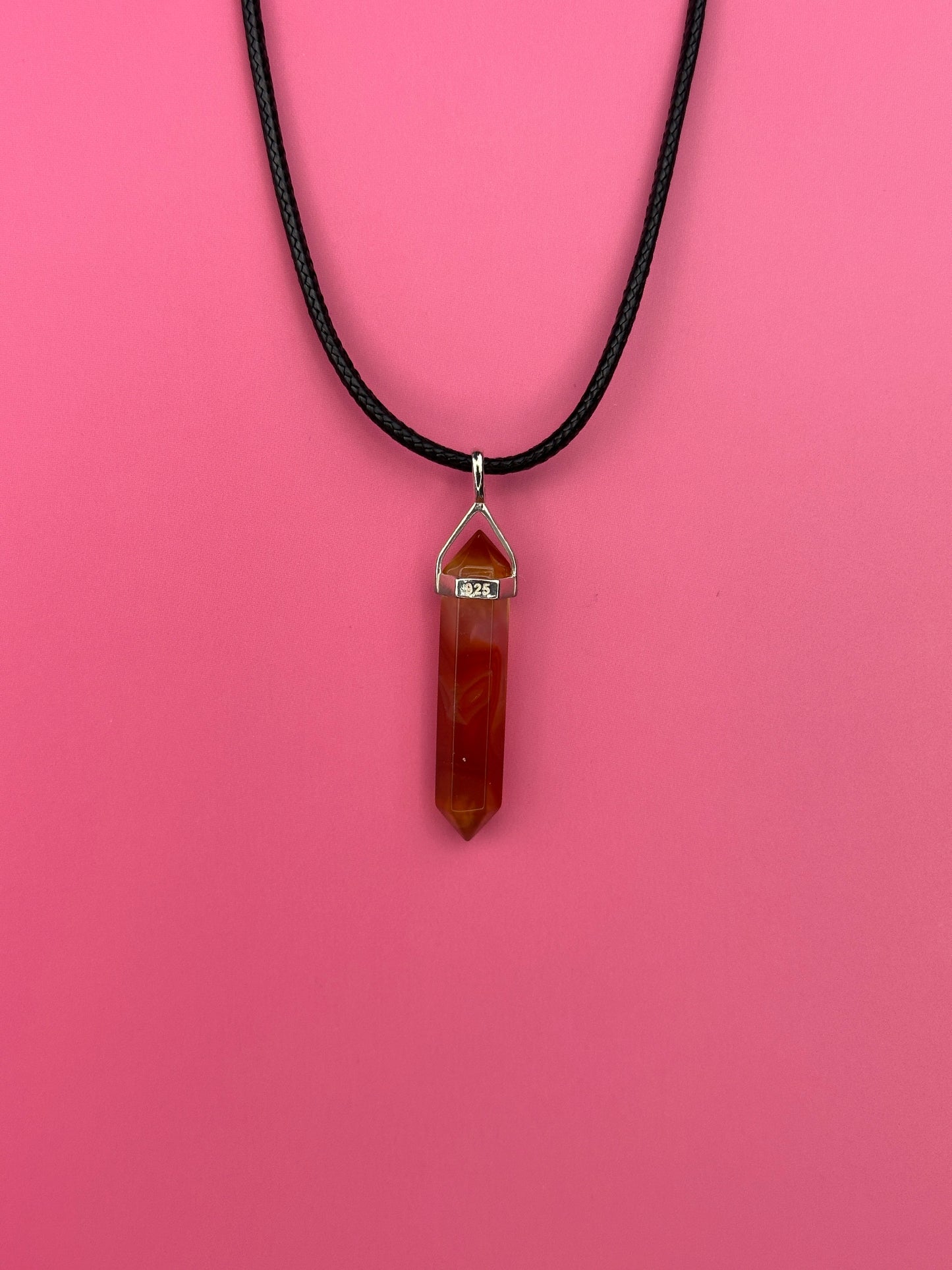 Take action pendant - Carnelian (sterling silver)