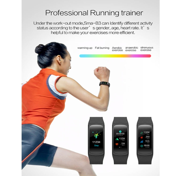 SMA-B3 Fitness Tracker 0.96 inch Bluetooth Smart Bracelet, IP67 Waterproof, Support Activity Traker / Heart Rate Monitor / Blood Pressure Monitor / Remote Capture, SMA-B3/Green, SMA-B3/Blue, SMA-B3/Black, SMA-B3/Orange