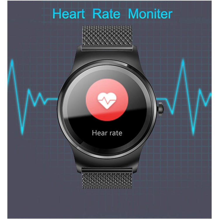 SMA-Round 1.28 inch Color Touch Screen Bluetooth Smart Watch, Waterproof, Support Voice Control / Heart Rate Monitor / Sleep Monitor / Bluetooth Camera, Compatible with Android and iOS System, SMA-Round/Silver Leather Strap, SMA-Round/Silver Steel Stra...