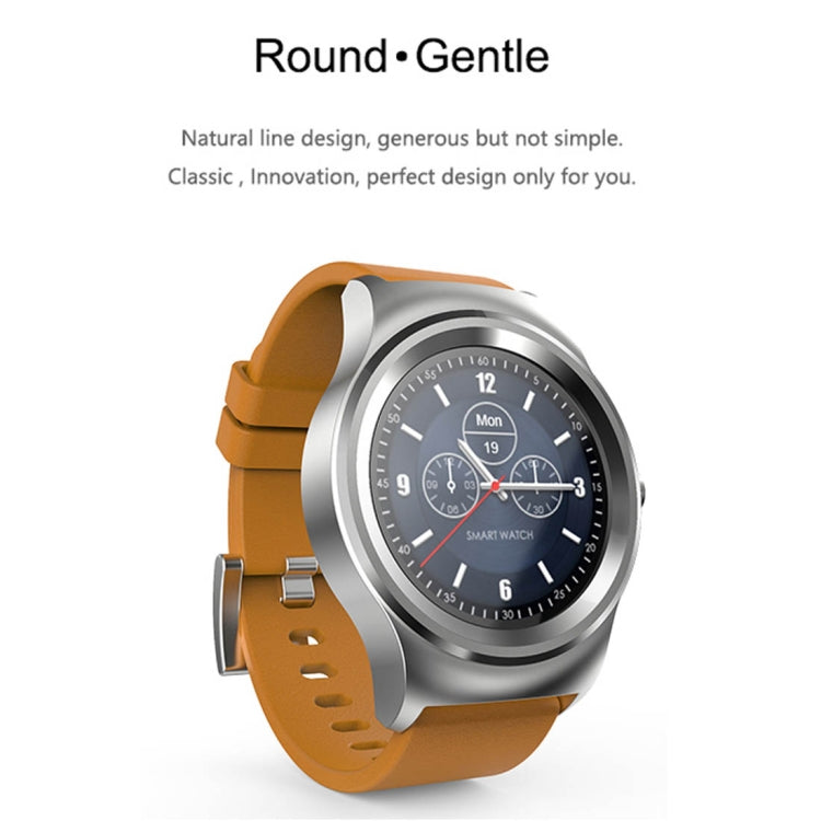 SMA-Round 1.28 inch Color Touch Screen Bluetooth Smart Watch, Waterproof, Support Voice Control / Heart Rate Monitor / Sleep Monitor / Bluetooth Camera, Compatible with Android and iOS System, SMA-Round/Silver Leather Strap, SMA-Round/Silver Steel Stra...