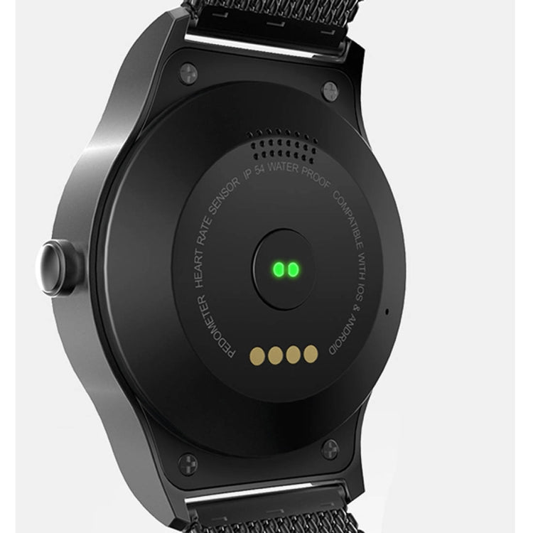 SMA-Round 1.28 inch Color Touch Screen Bluetooth Smart Watch, Waterproof, Support Voice Control / Heart Rate Monitor / Sleep Monitor / Bluetooth Camera, Compatible with Android and iOS System, SMA-Round/Silver Leather Strap, SMA-Round/Silver Steel Stra...