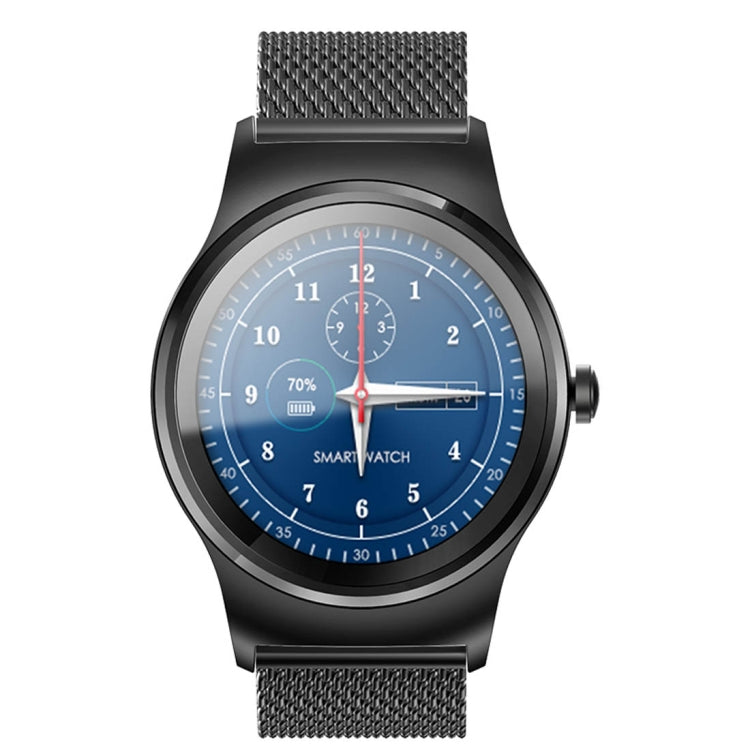SMA-Round 1.28 inch Color Touch Screen Bluetooth Smart Watch, Waterproof, Support Voice Control / Heart Rate Monitor / Sleep Monitor / Bluetooth Camera, Compatible with Android and iOS System, SMA-Round/Silver Leather Strap, SMA-Round/Silver Steel Stra...