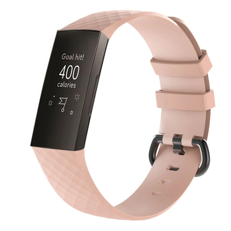 Diamond Pattern Silicone Watch Band for Fitbit Charge 3, Size: 210x18mm, Size：210x18mm