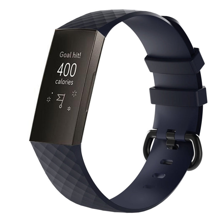 Diamond Pattern Silicone Watch Band for Fitbit Charge 3, Size: 210x18mm, Size：210x18mm