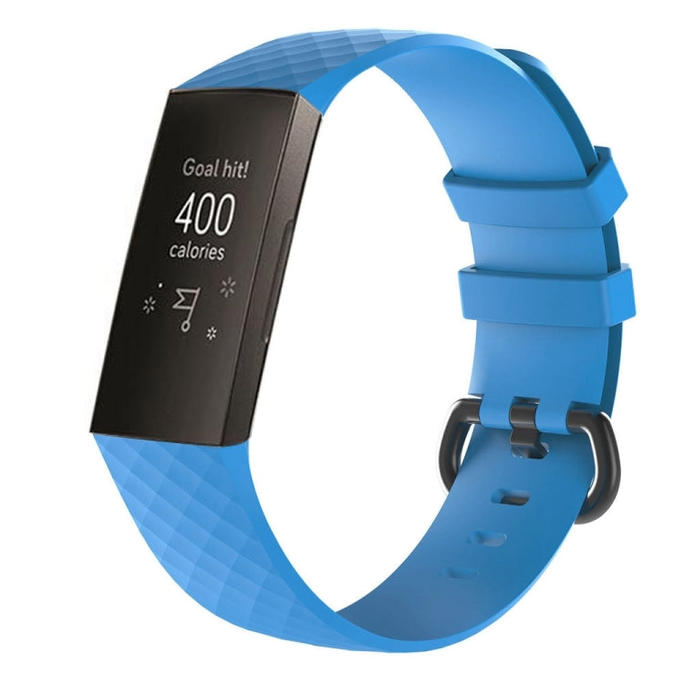 Diamond Pattern Silicone Watch Band for Fitbit Charge 3, Size: 210x18mm, Size：210x18mm