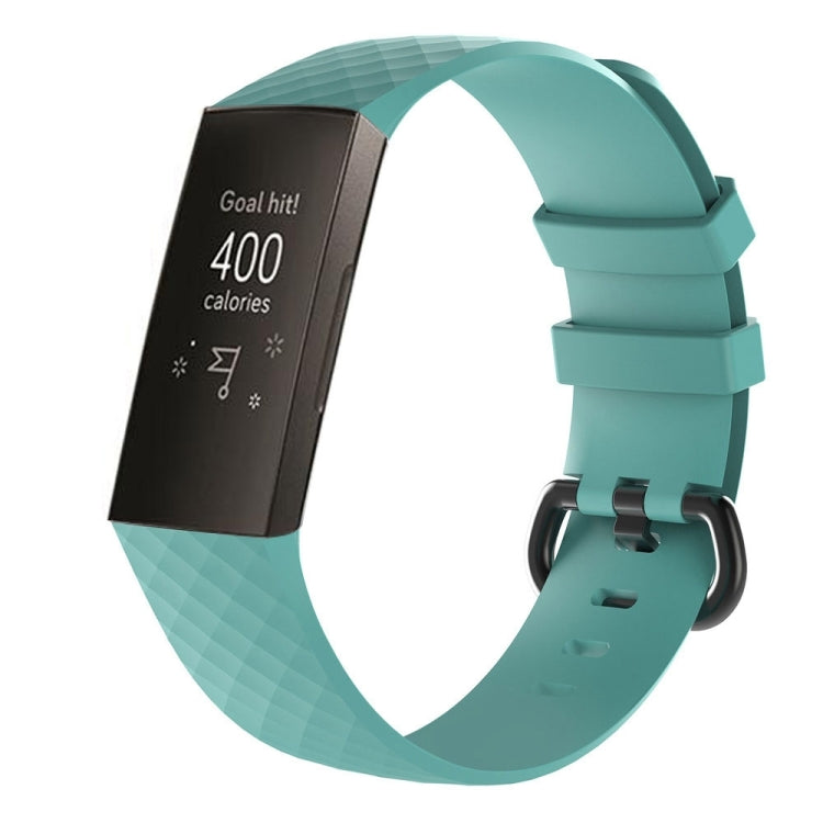 Diamond Pattern Silicone Watch Band for Fitbit Charge 3, Size: 210x18mm, Size：210x18mm