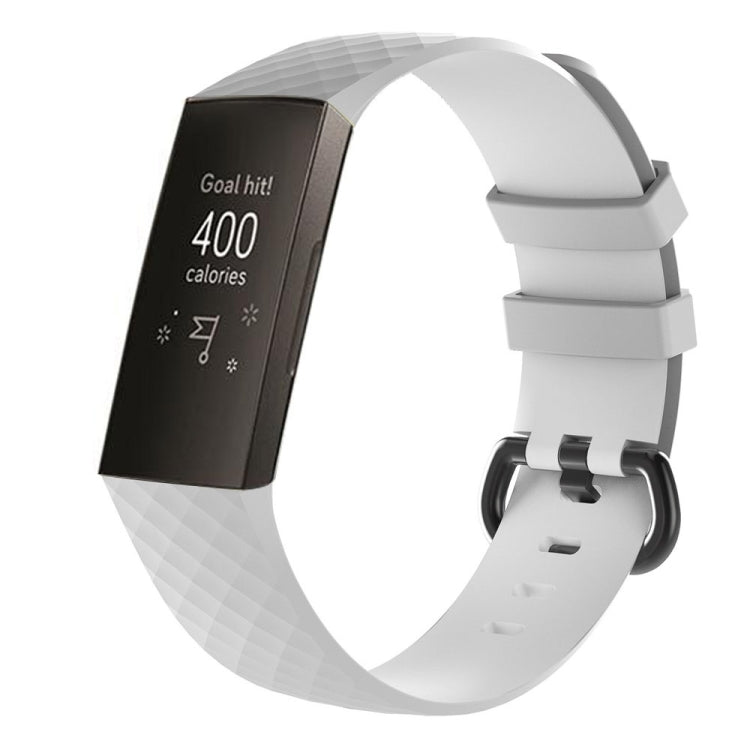 Diamond Pattern Silicone Watch Band for Fitbit Charge 3, Size: 210x18mm, Size：210x18mm