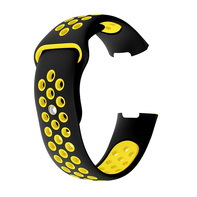 Two-color Round Hole Silicone Watch Band for Fitbit Charge 3, Watch Band Size:130-195mm