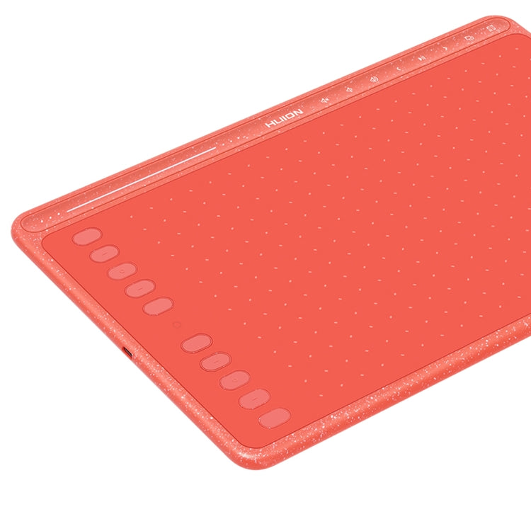 HUION HS611 5080 LPI Touch Strip Art Drawing Tablet for Fun, with Battery-free Pen & Pen Holder (Red)