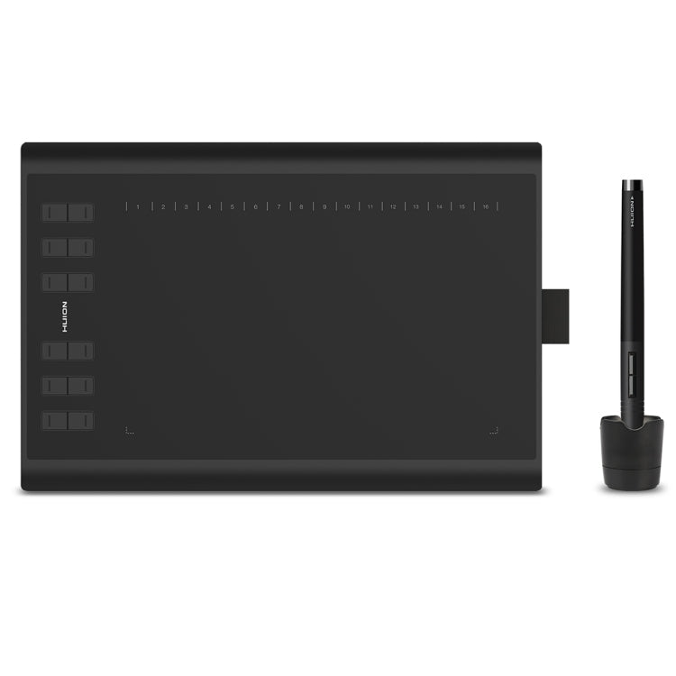 HUION Inspiroy H1060P 5080 LPI 12 Press Keys Art Drawing Tablet for Fun, with Battery-free Pen & Pen Holder
