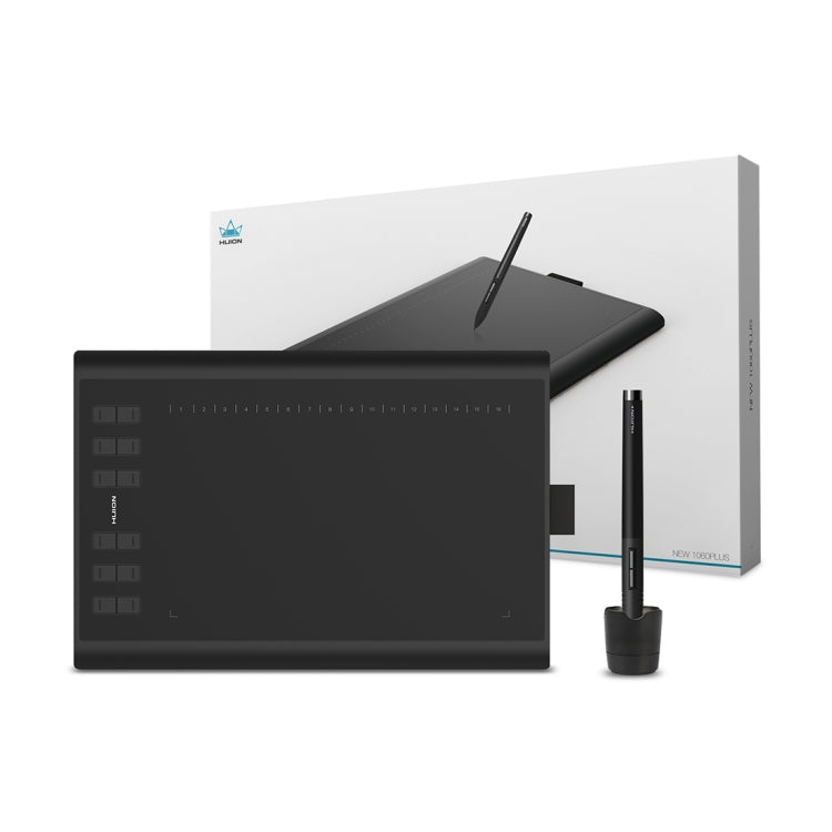 HUION Inspiroy H1060P 5080 LPI 12 Press Keys Art Drawing Tablet for Fun, with Battery-free Pen & Pen Holder