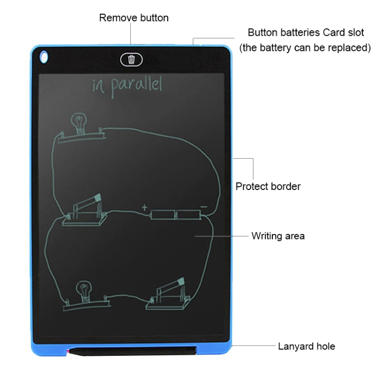Portable 12 inch LCD Writing Tablet Drawing Graffiti Electronic Handwriting Pad Message Graphics Board Draft Paper with Writing Pen, 12 inch Blue, 12 inch Red, 12 inch White, 12 inch Green