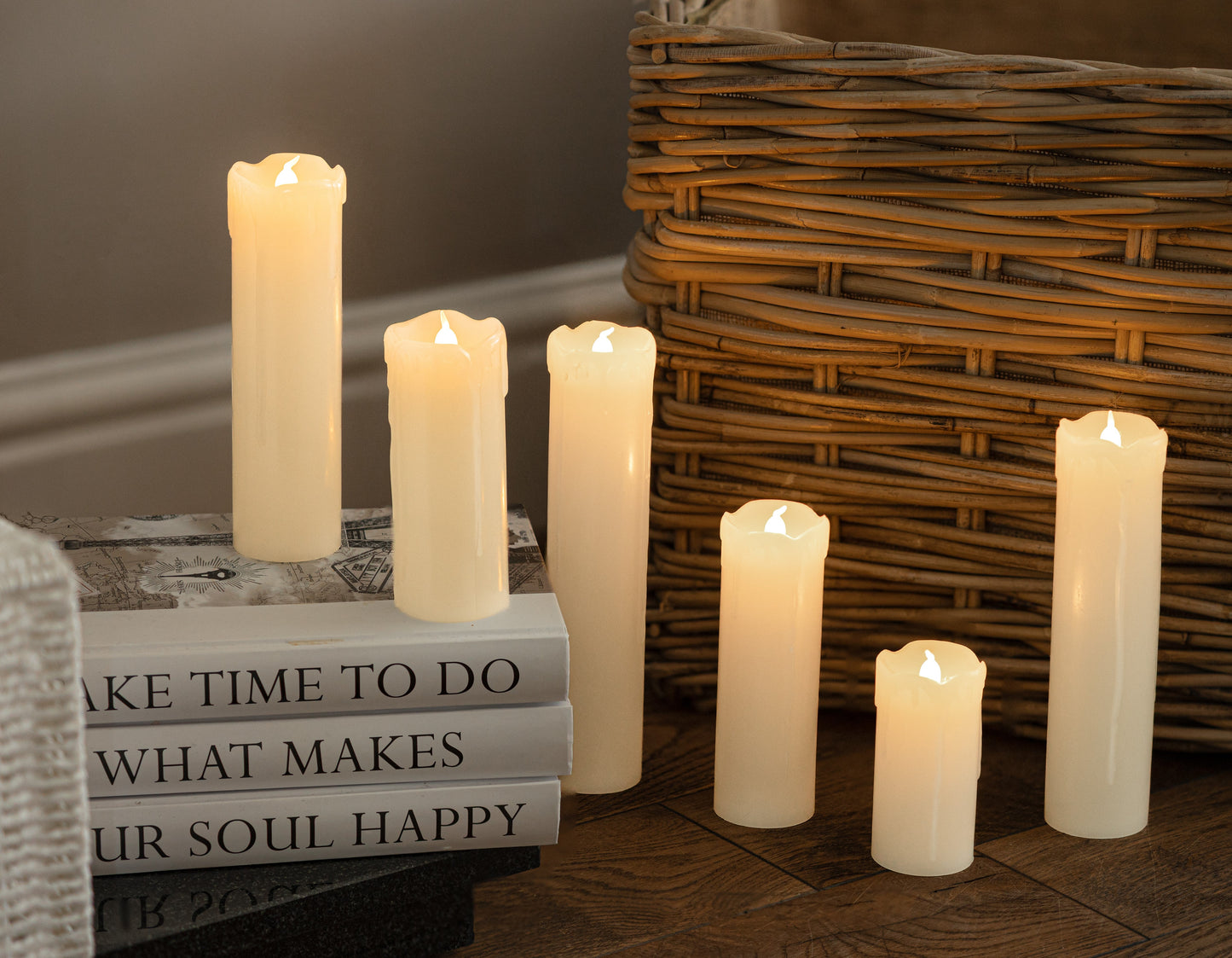 6pc Flameless LED Pillar Candles