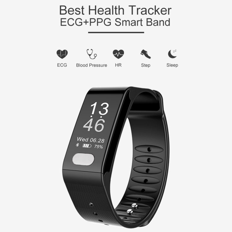 TLW T6 Fitness Tracker 0.96 inch OLED Display Wristband Smart Bracelet, Support Sports Mode / ECG / Heart Rate Monitor / Blood Pressure / Sleep Monitor, T6 Blue, T6 Red, T6 Black