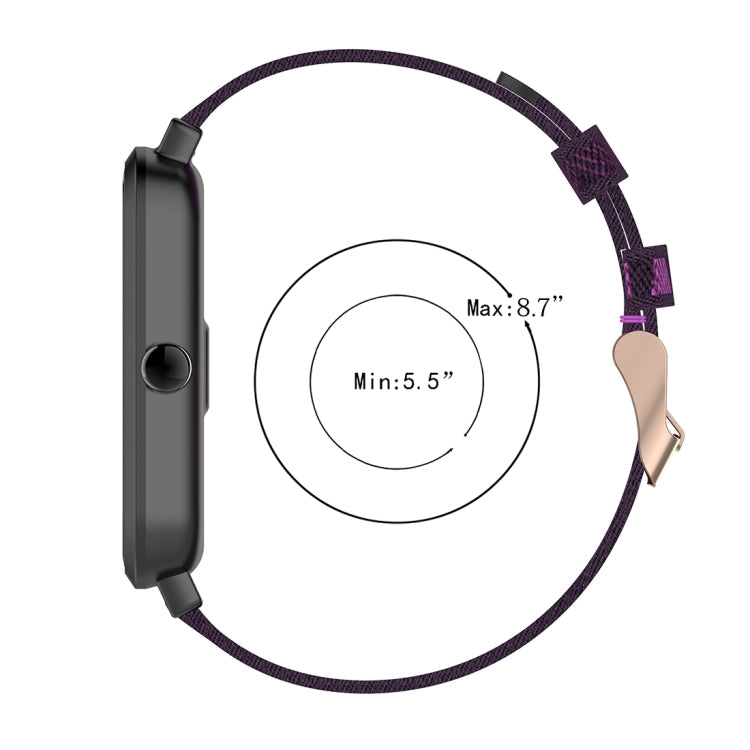 20mm Stripe Weave Nylon Wrist Strap Watch Band for Huami Amazfit GTR 42mm / GTS / BIP / BIP Lite