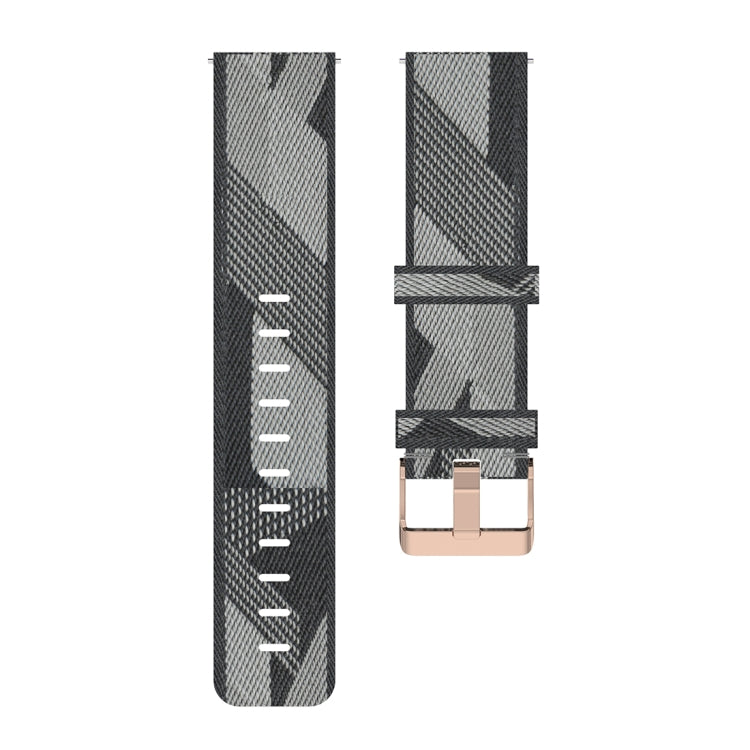 22mm Stripe Weave Nylon Wrist Strap Watch Band for Fossil Gen 5 Carlyle, Gen 5 Julianna, Gen 5 Garrett, Gen 5 Carlyle HR