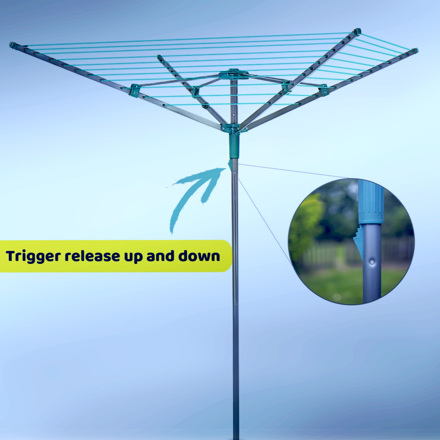 4 Arm Rotary Washing Line Clothes Airer