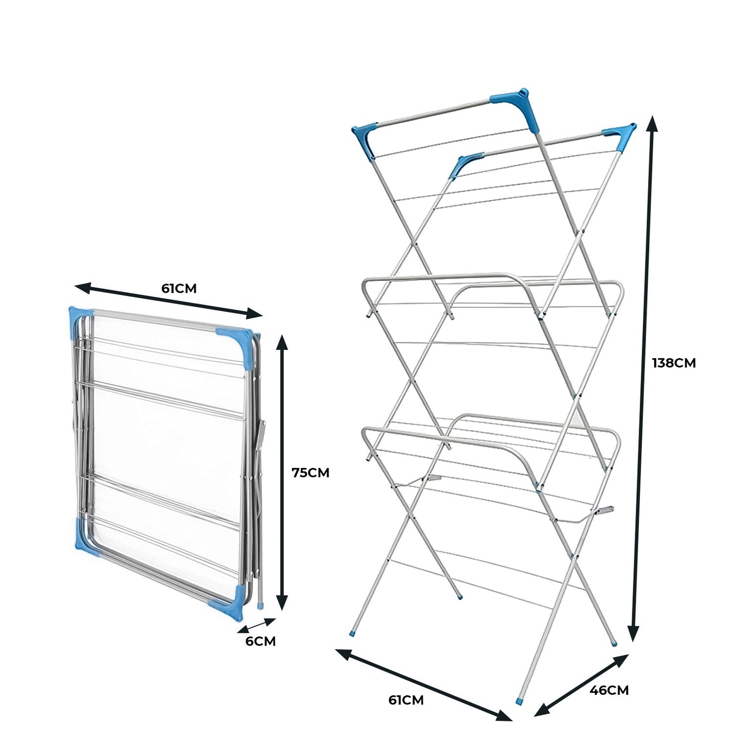 3 Tier Clothes Airer Folding Horses