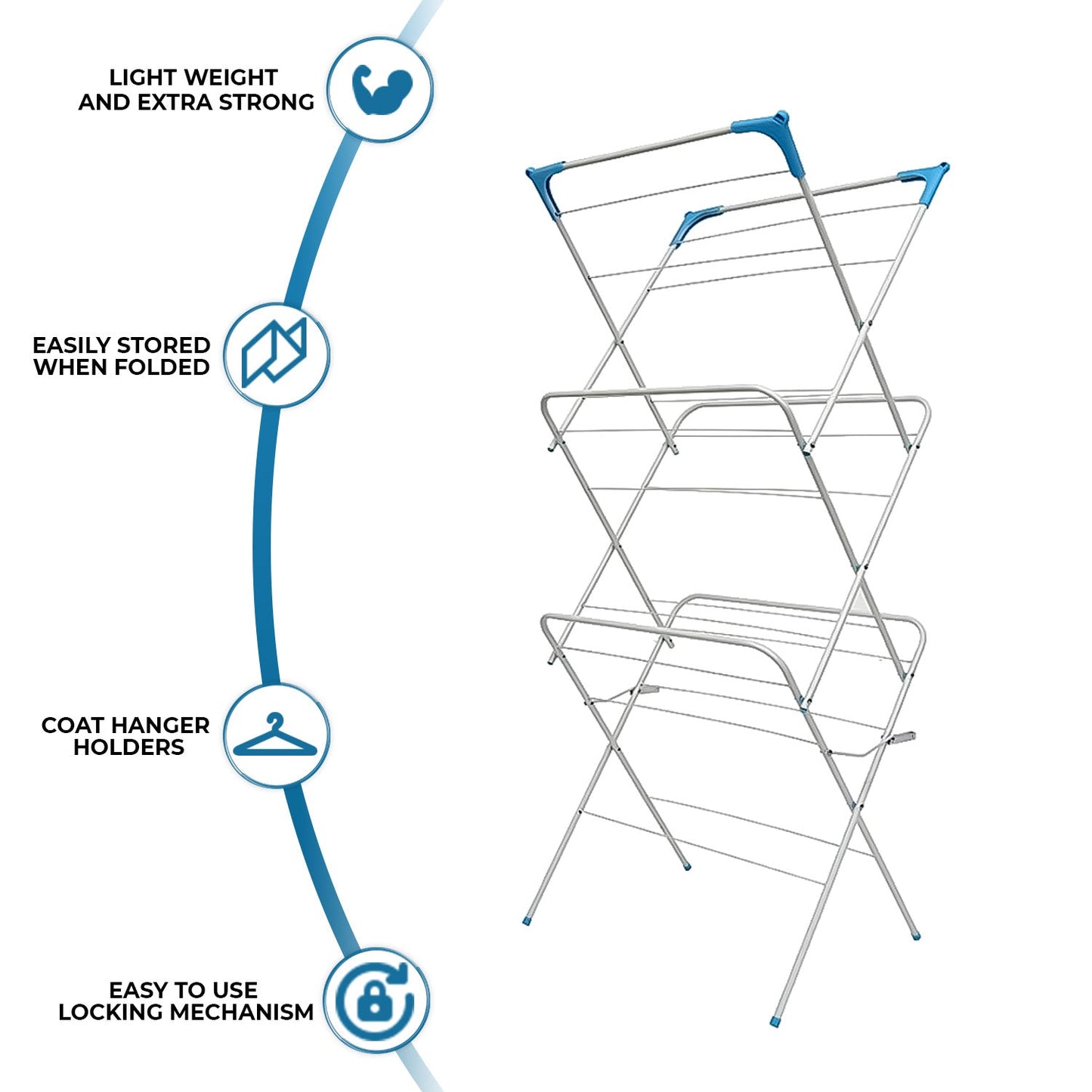 3 Tier Clothes Airer Folding Horses