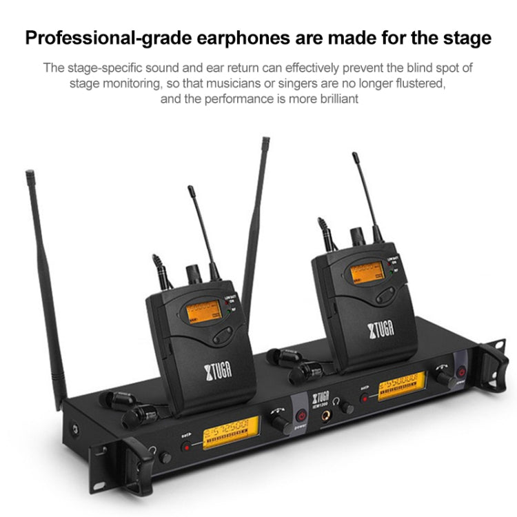 XTUGA IEM1200 Wireless Transmitter Stage Singer Ear Monitor System (UK Plug)