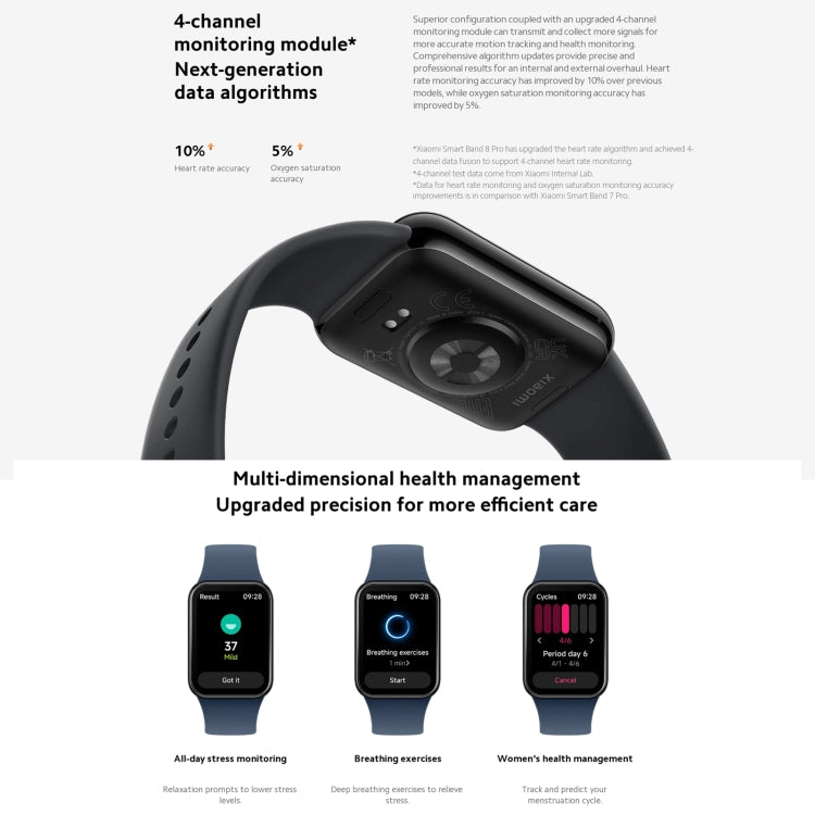 [HK Warehouse] Original Xiaomi Mi Band 8 Pro Global 1.74 inch AMOLED Full Color Screen 5ATM Waterproof Smart Watch, Support GPS / Heart Rate (Black)
