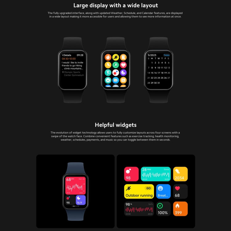 [HK Warehouse] Original Xiaomi Mi Band 8 Pro Global 1.74 inch AMOLED Full Color Screen 5ATM Waterproof Smart Watch, Support GPS / Heart Rate (Black)