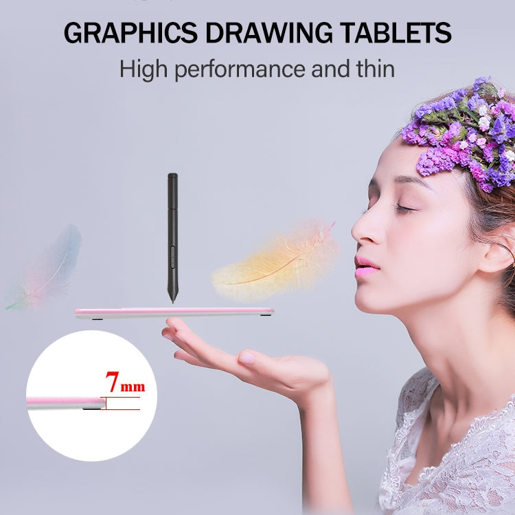 10Moons T503 Drawing Tablet Can Be Connected to mobile Phone Tablet with 8192 Passive Pen(Blue)