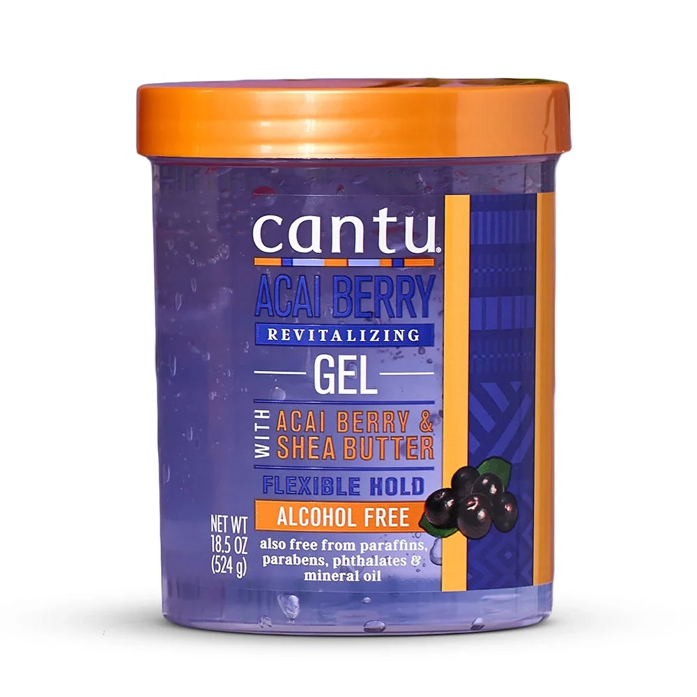 Cantu Acai Berry Gel 18.5 oz / 524 gm - Define, Hydrate & Style Curls