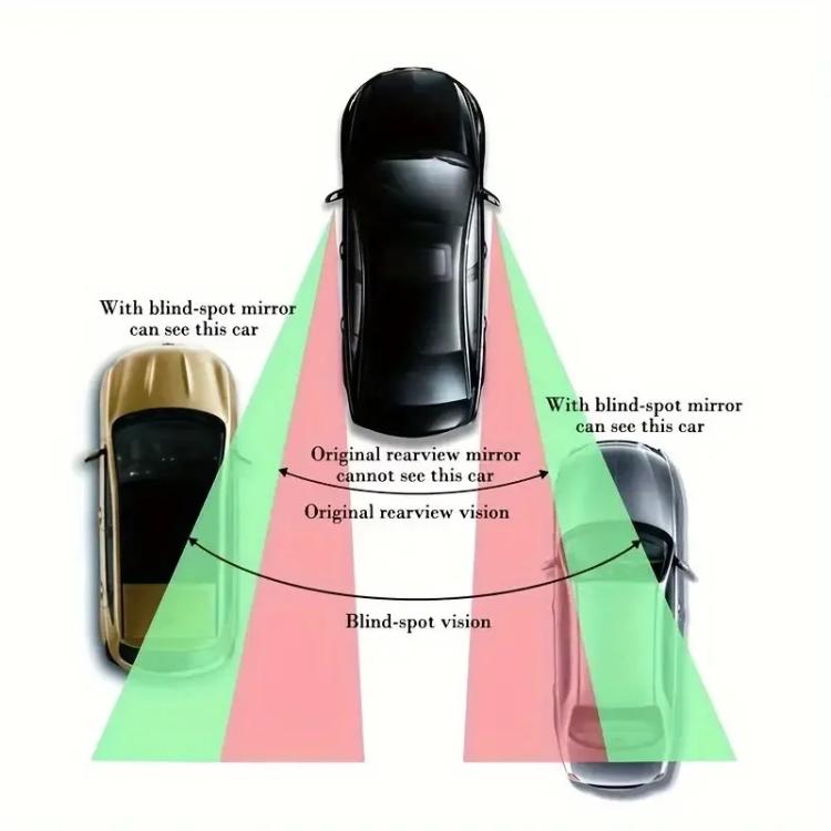 3R-091 Car Blind Spot Left Rear View Wide Angle Adjustable Mirror(Black)