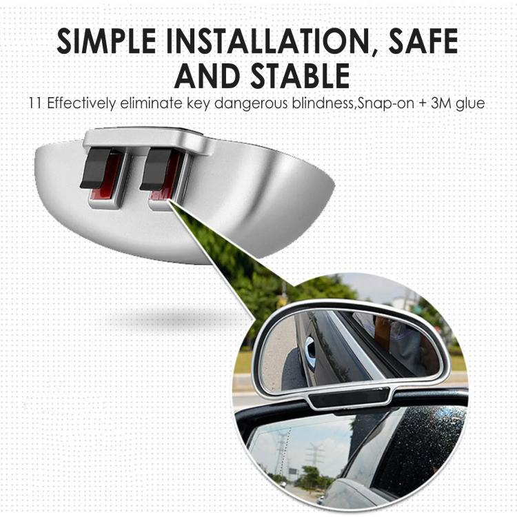 3R-091 Car Blind Spot Left Rear View Wide Angle Adjustable Mirror(Black)
