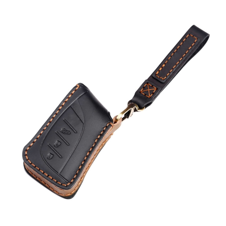 For Lexus 3-button Hallmo Car Cowhide Leather Key Protective Cover Key Case(Blue)