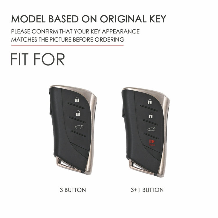 For Lexus 3-button Hallmo Car Cowhide Leather Key Protective Cover Key Case(Black)