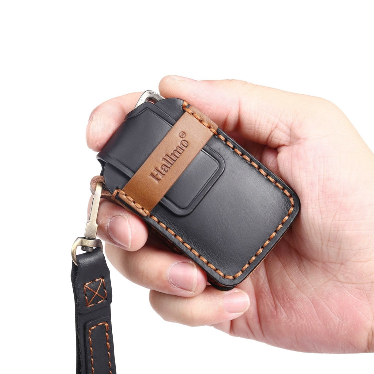 For Lexus 3-button Hallmo Car Cowhide Leather Key Protective Cover Key Case(Black)