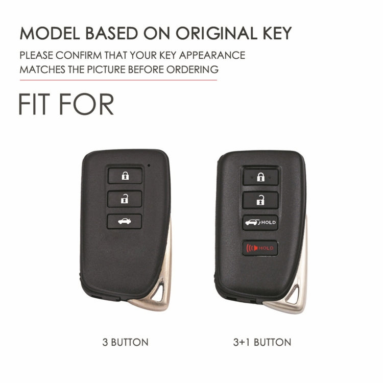 For Lexus 3-button Hallmo Car Cowhide Leather Key Protective Cover Key Case(Black)