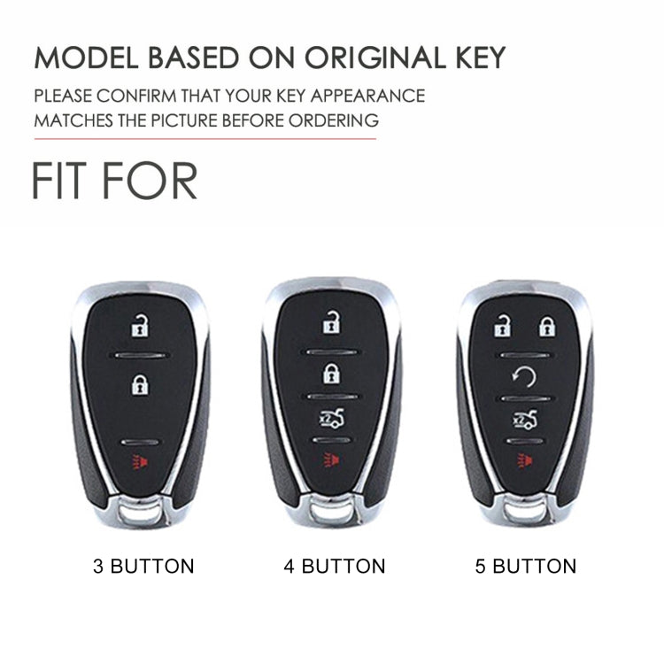 For Chevrolet 5-button Hallmo Car Cowhide Leather Key Protective Cover Key Case(Black)