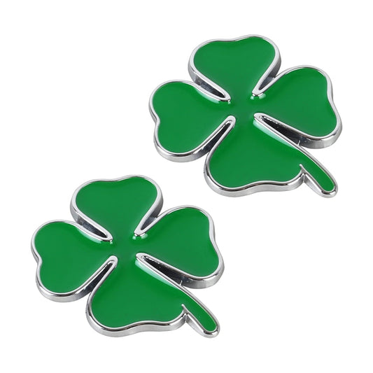2pcs Four Leaf Clover Luck Symbol Badge Labeling Sticker Styling Car Decoration, Size: 2x2x0.2cm, Size: 2x2x0.2cm