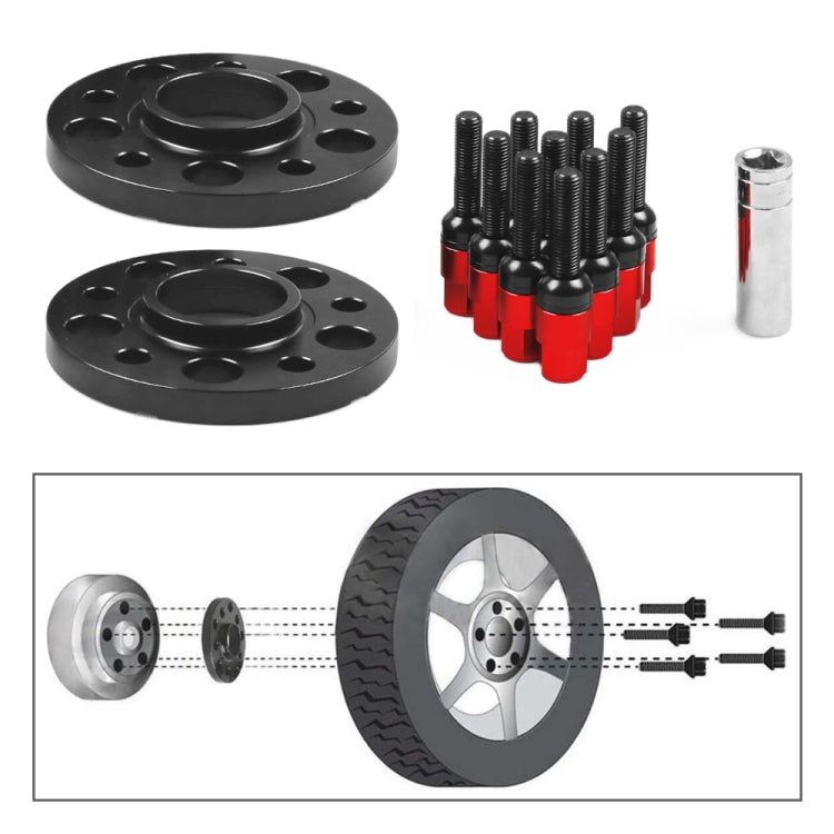 For Mercedes-Benz 20mm Car Modified Wheel Hub Flange Center Wheel Spacer with M12x1.5 Screws, 20mm