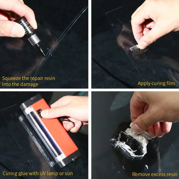 2 in 1 3ml Paintless Dent Removal Car Window Windshield Repair Fluid with Tool, 2 in 1 Repair Fluid (Black), 2 in 1 Repair Fluid (White)