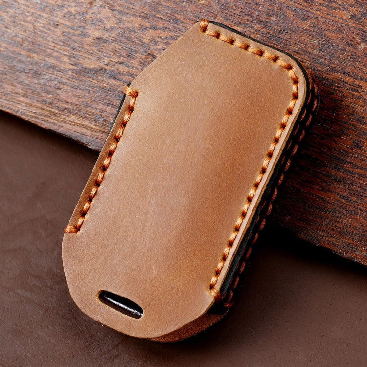 For Kia Sorento Hallmo Car Cowhide Leather Key Protective Cover Key Case(Brown)