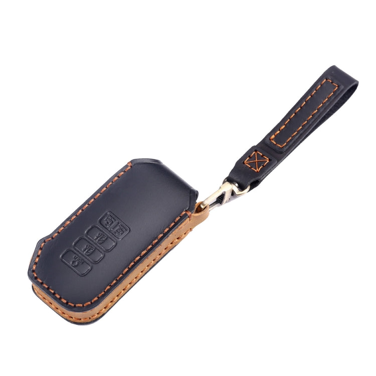 For Kia 5-button Hallmo Car Cowhide Leather Key Protective Cover Key Case(Brown)