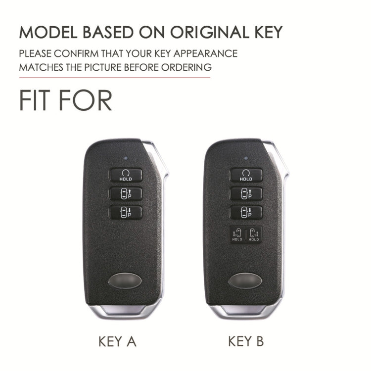 For Kia 5-button Hallmo Car Cowhide Leather Key Protective Cover Key Case(Brown)