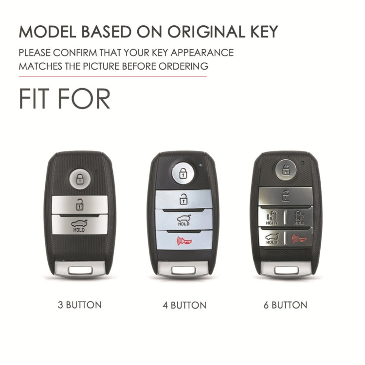For Kia C133 4-button Hallmo Car Cowhide Leather Key Protective Cover Key Case(Brown)